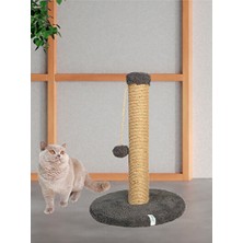 Velmora Rahat Yuvarlak Ponlu Kedi Tırmalama Tahtası - 52 cm | Kedi Tırmalaması