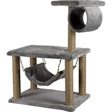 Velmora Hamaklı Açık Gri Kedi Tırmalama Platformu 86 cm | Kedi Tırmalaması