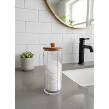 Velmora Beyaz Şeffaf Ahşap Kapaklı Disk Organizer | Makyaj & Takı Organizeri
