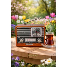 Velmora LED Işıklı Bluetooth Radyo, Çok Fonksiyonlu ve Taşınabilir Tasarım | Nostaljik Radyo