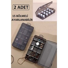 Velmora Iki Bölmeli Takı ve Aksesuar Kutusu, Kolye, Yüzük ve Küpe Saklama Çözümü | Makyaj & Takı Organizeri