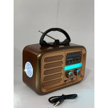 Velmora Rgb LED Işıklı Nostajik Radyo, Bluetooth ve USB Destekli Tasarım | Nostaljik Radyo