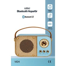 Velmora LED Işıklı Bluetooth Taşınabilir Hoparlör - Retro Tasarım ve Yüksek Ses Per | Nostaljik Radyo