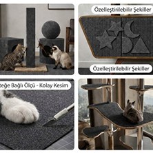 Velmora Yapışkanlı Antrasit Kedi Tırmalama Halısı, 50X100 Cm, Pratik ve Temiz | Kedi Tırmalaması