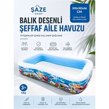 Velmora Balık Desenli Şeffaf Aile Havuzu ile Geniş ve Konforlu | Deniz Malzemesi