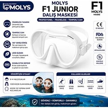 Velmora F1 Junior Profesyonel - Temperli Cam ve Likid Silikon Konforu | Dalış Maskesi