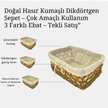 Velmora Krem Renkli Hasır Dikdörtgen - Iç A ile Depolama ve Dekorasyon | Sepet