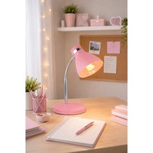 Velmora Modern Pembe-Krom Spiralli Çalışma ve Ofis Lambası | Masa ve Gece Lambası