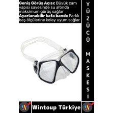Velmora Konforlu ve Sızdırmaz , Buğu Önleyici Temperli Cam | Dalış Maskesi