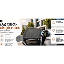 Velmora Fiat Egea I, 2'li Yan Cam Güneşlik Perde, Lastikli ve Kolay Kullanım | Oto Güneşlik Perde