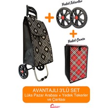 Velmora Set Halinde Pazar Arabası, Yedek Tekeri ve Çantasıyla Avantajlı | Pazar Arabası & Çantası