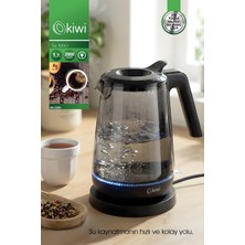 Kiwi KK-3350 Ledli Cam Su Isıtıcısı Siyah