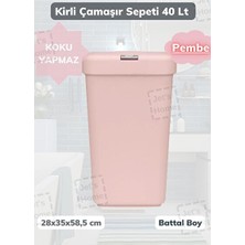Velmora Bas-Çek Kirli Çamaşır Kutusu, Pembe Renk | Çamaşır Sepeti