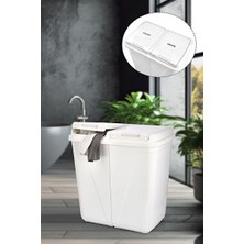 Velmora Duo Colormatik Soft Kirli , 45+45 Lt, Violeta Beyaz | Çamaşır Sepeti