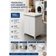 Velmora Büyük Boy Tekerlekli Katlanabilir - 100 Lt Kapasite | Çamaşır Sepeti