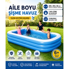Velmora Aile Boyu Düz Şişme Havuz, Geniş ve Rahat Yaz Keyfi | Şişme Havuz & Aksesuarı