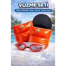 Velmora Çocuklar Için Çoklu Yüzme Seti: Gözlük, Bone, Kolluk ve Kulak Tıkacı | Kolluk & Simit