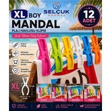 Maison Luré Xl Plaj Havlu ve Şezlong Mandalı Seti, Pratik ve Güçlü Tutucu Deniz Malzemesi 12 Adet