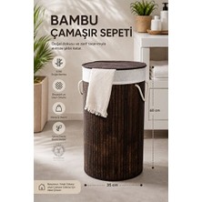 Velmora Yuvarlak Bambu Kirli - Doğal ve Hafif Tasarım | Çamaşır Sepeti
