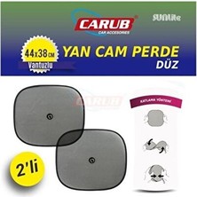 Velmora Vantuzlu Siyah Yan Cam Güneşlik Seti - 2 Adet | Oto Güneşlik Perde