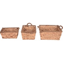 Velmora Water Hyacinth Dekoratif 3'lü Set | Sepet