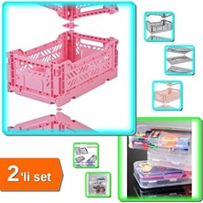 Velmora Katlanabilir 2 Katlı Dolap Organizer Kutusu, Pratik ve Yer Tasarrufu Sağlar | Sepet