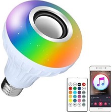 Velmora Rgb LED Renkli Ampul ve Bluetooth Hoparlörlü Masa Lambası | Masa ve Gece Lambası