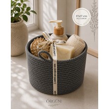 Velmora 17X17 cm Hasır Görünümlü El Işi Organizer, Zarif ve Kullanışlı | Sepet