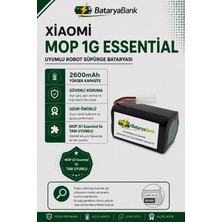 BataryaBank Mi Vacuum Mop G1 2in1 / Essential / Msjtg1 Uyumlu Robot Süpürge Bataryası 2600 Mah