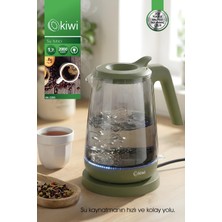Kiwi KK-3350 Ledli Cam Su Isıtıcısı Yeşil