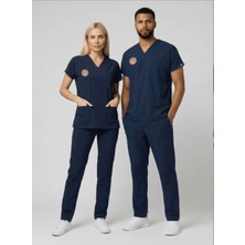 20tasarımterlik Hemşire Forması Unisex Hastane Üniforması Patriot Blue Renk Yönetmeliğe Uygun Rahat Kalıp Hemşire Lacivert Forma