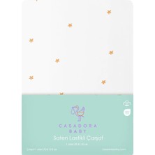 Casadora Baby Stars %100 Organik Pamuk Saten Bebek Lastikli Çarşaf 70 x 110 cm