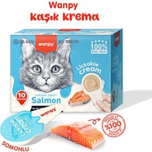 Wanpy Somonlu Kaşık Krema Kedi Ödül Maması 10X16 gr