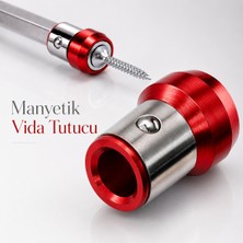 Badem10 Manyetik Vida Tutucu Aparatı Mıknatıslı Bits Uç Halka 1/4 Inç Matkap Tornavida Vidalama Aparatı