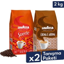 Lavazza Suerte, Crema E Aroma Çekirdek Kahve 1 kg | 2'li Paket
