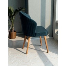 Karlı Home Karlıhome Babyface Yönsüz Kumaş Ceviz Ahşap Ayaklı Modern Yemek Odası Mutfak Sandalyesi
