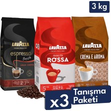 Lavazza Qualità Rossa + Crema E Aramo + Espresso Barista Gran Crema Çekirdek Kahve 1kg | 3'lü Paket