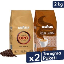 Lavazza Qualita Oro, Crema E Aroma Çekirdek Kahve 1 kg | 2'li Paket