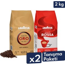 Lavazza Qualita Oro 1kg + Qualita Rossa 1kg 2'li Çekirdek Kahve Seti 2kg