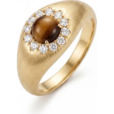 La Nuit London Jewels Golden Tiger Eye Dome Yüzük