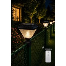 Lambax Solar Panel Çim Çitler Için Kare Tabanlı 30 Watt Güneş Enerjili Bahçe Aydınlatma Günışığı (Kumandalı)