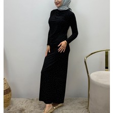 JOOQSTORE Taş Detaylı Drapeli Elbise
