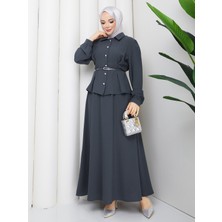Rd Misstanbul Collection Krep Düğmeli Kemerli Etekli Takım