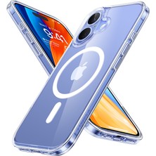 Apple iPhone 16 Şeffaf Magsafe Telefon Kılıfı Diamond Clear Serisi Torras Çizilmeye Dayanıklı
