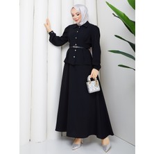 Rd Misstanbul Collection Krep Düğmeli Kemerli Etekli Takım