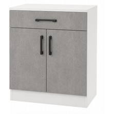 T Designo Beti Mutfak Çekmeceli Alt Modül Çok Amaçlı Dolap 60 cm Beton Görünümlü