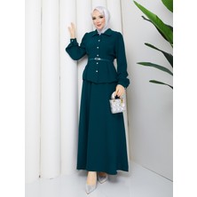 Rd Misstanbul Collection Krep Düğmeli Kemerli Etekli Takım