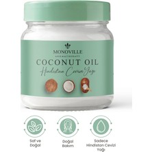 Monoville Hindistan Cevizi Yağı 200 ml Soğuk Sıkım Saf ve Doğal (Coconut Oil)