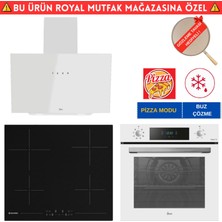 Hoover Milano  Elektrikli Vitroseramik  Beyaz Ankastre Set (HO3158W+ HH64CCB Siyah + HDG6C1GWTK)