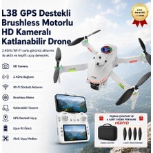 Hızlı Store L38 GPS Destekli Brushless Motorlu HD Kameralı Katlanabilir Drone 2.4GHz Wi-Fi Canlı Görüntü Aktarımlı